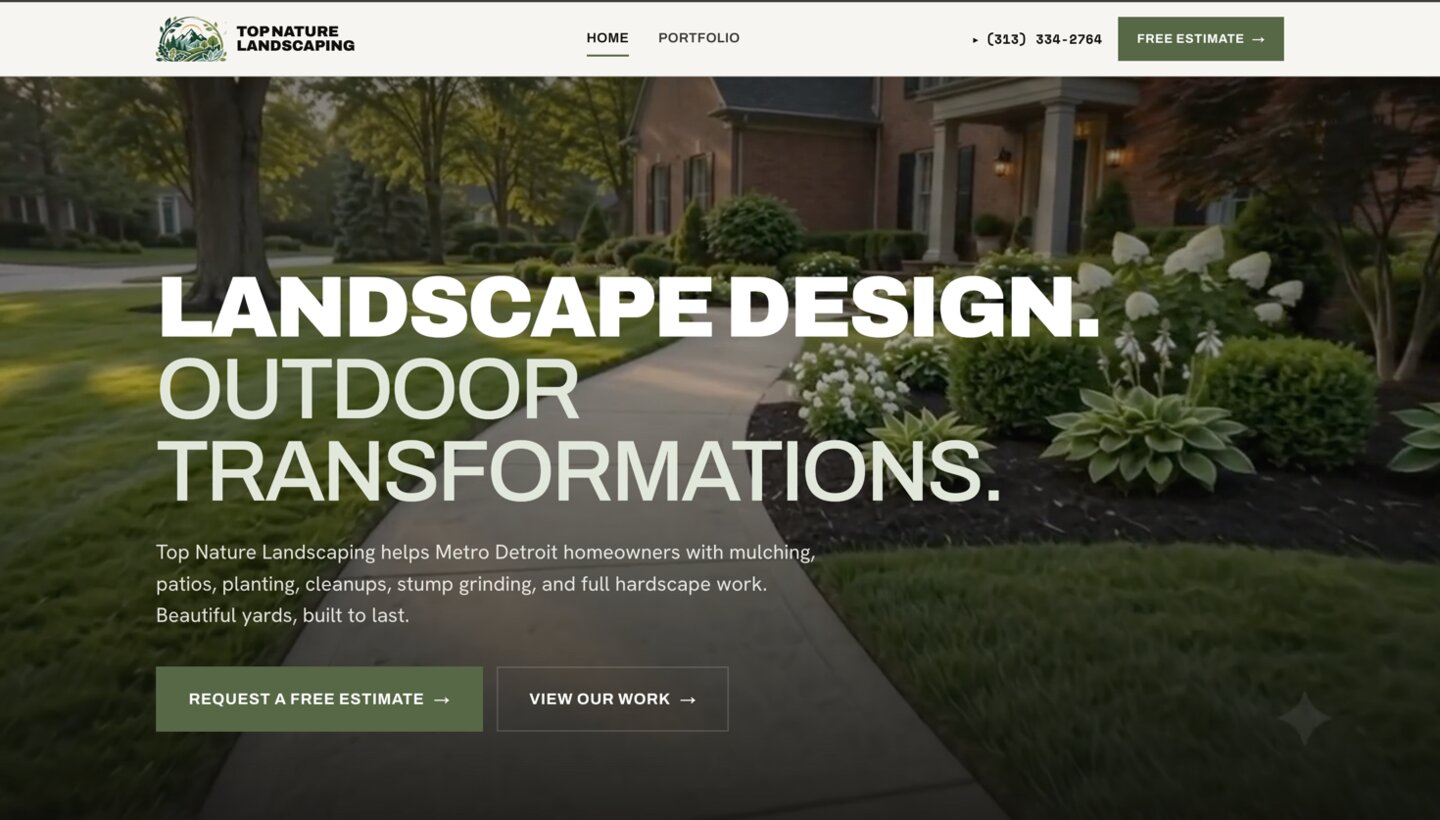 Top Nature Landscaping public website